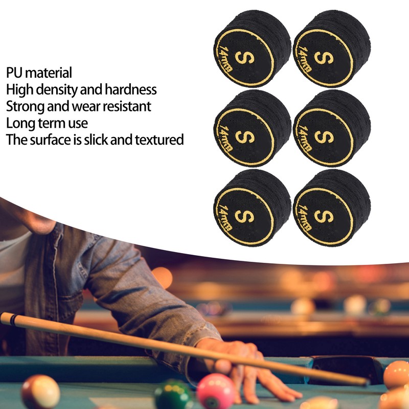 6pcs Pool Cue Tips Professional Multi Layers Billiard Pool Cue
