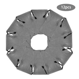 Drawstring Bags Set Small Grey Waterproof Storage Bag Cloth Bag and Ditty Pouch Wrap Storage Bags Pouches,12 Pcs (11x18CM)