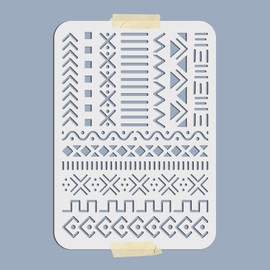 MAYJOYDIY 21 x 29.7 cm Indian Stencils Indian Painting Templates Reusable Floral Pattern DIY Borders Stencil on Wood Wall Tile Canvas Paper Fabric and Floor