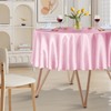 Cobedzy 1 Pack 60 Inch Round Satin Tablecloth Pink Satin