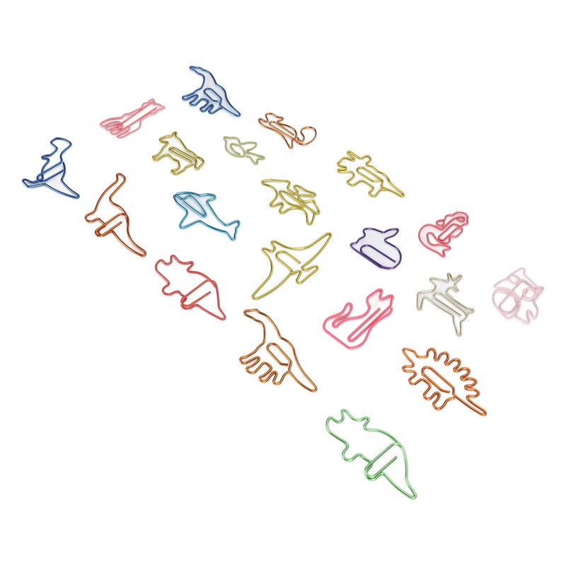 100pcs Colorful Paper Clips 20 Cute Shapes Stable Clamping Lightweight