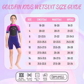 Goldfin Kids Wetsuit, 3mm Shorty Wetsuits for Boys Girls Neoprene Wet Suits Keep Warm in Cold Water Surfing Swimming Snorkeling Diving