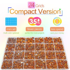 qiipii Orange Red Crystal Resin Rhinestones w B7000 Jewelry Glue for Bedazzling Crafting 2mm 3mm 4mm 5mm 6mm Flatback Stones Diamonds Crystals Gems for Nails Face Eyes Makeup Tumblers Bottles Crafts