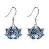 DAYLINLOVE Lotus Flower Earrings 925 Sterling Sliver Abalone Shell Lotus