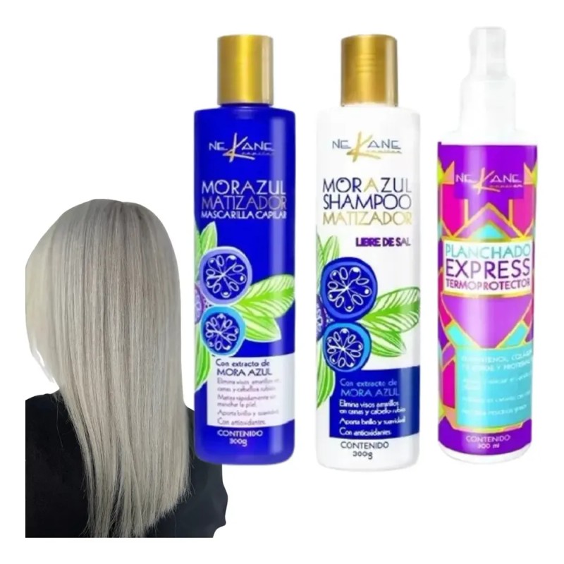 Shampoo + Mascarilla Mora Matizadora + Termoprotector Nekane