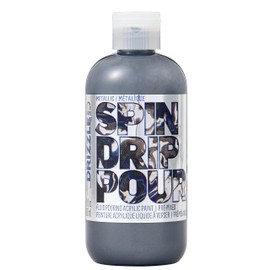 FolkArt Mercury Metallic Drizzle Pre-Mixed Fluid Acrylic Pouring, 9 fl oz Premium Paint Perfect for Indoor & Outdoor Arts and Crafts Projects, 61836