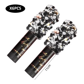 6 Pieces Party Poppers，Confetti Cannons，Party Cannon，Confetti Poppers，Biodegradable Confetti，Suitable For Parties, Christmas, Weddings And Other Festive Holidays