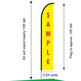 Smoke Shop Sign Banner - Smoke Shop Feather Flag Pole Kit Outdoor Business Advertising Display, 15ft