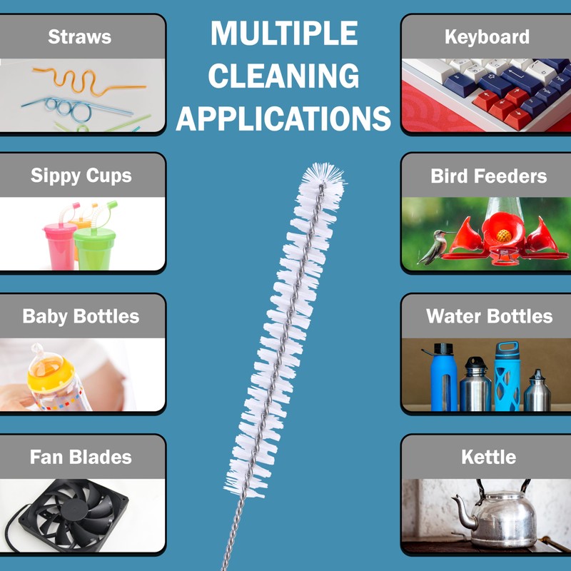 Strong 'n Flex Nylon Straw Cleaner Brushes – Fan-Shaped End