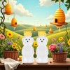 Wwyan 2Pcs Yellow Plastic Bear Honey Bottle Jars,Empty Honey Squeeze