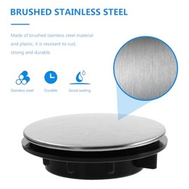 NUOBESTY Cubierta para agujero de grifo de fregadero, cubierta para orificio de grifo de cocina, tapa de acero inoxidable, tapón de tapón de metal para dispensador de jabón, cubierta para cocina y baño 2 piezas