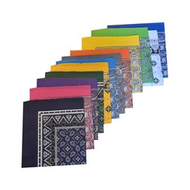 Paliacates, Pañuelo,Bufanda, Bandanas para la cabeza, 100% Algodón Varios Modelos, 12 Piezas (Mixto)