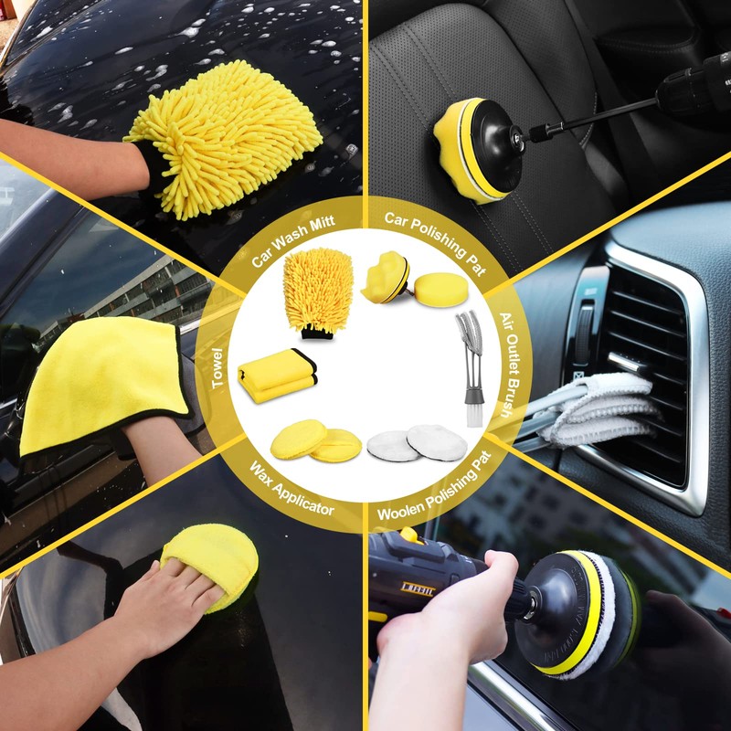 TTRCB 27Pcs Car Detailing Kit, Car Detailing Brush Set, Auto