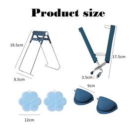 Hinapan 6 Piece Gripping Clips, Hotplate Gripper, Stainless Steel Bowl Clip, Oven Gloves, Pads, Anti-Hot Bowl Clamp, Anti-scald, Tongs Stainless Steel Non-Slip (Blue)