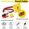 XT60 Male to Female Mount Panel Cable, 12AWG Gold Plated