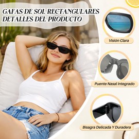 AUTOWT 12 Pack Gafas de Sol Rectangulares Retro, Gafas Cuadradas Rectangulares Pequeñas Clásicas de Estilo Mixto los Años 70 y 80, Gafa Sol Vintage Coloridas para Mujeres y Niñas Regalo Fiesta Verano
