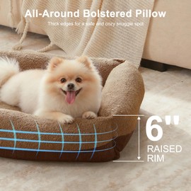 FURTIME Washable Small Dog Bed, Rectangle Comfy Fluffy Kitten Puppy Bed