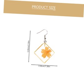 FOMIYES Dry Flower Hook Earrings Resin Dangle Jewelry for Teens Aesthetic Yellow Earrings for Parties and Daily Wear Durable Fashionable Accessory for Women