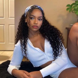 Curly Headband Wig Curly Headband Human Hair Wigs for Women Water Wave Headband Wigs 150% Density Glueless Half Wigs with Headbands (24 Inch,1B)