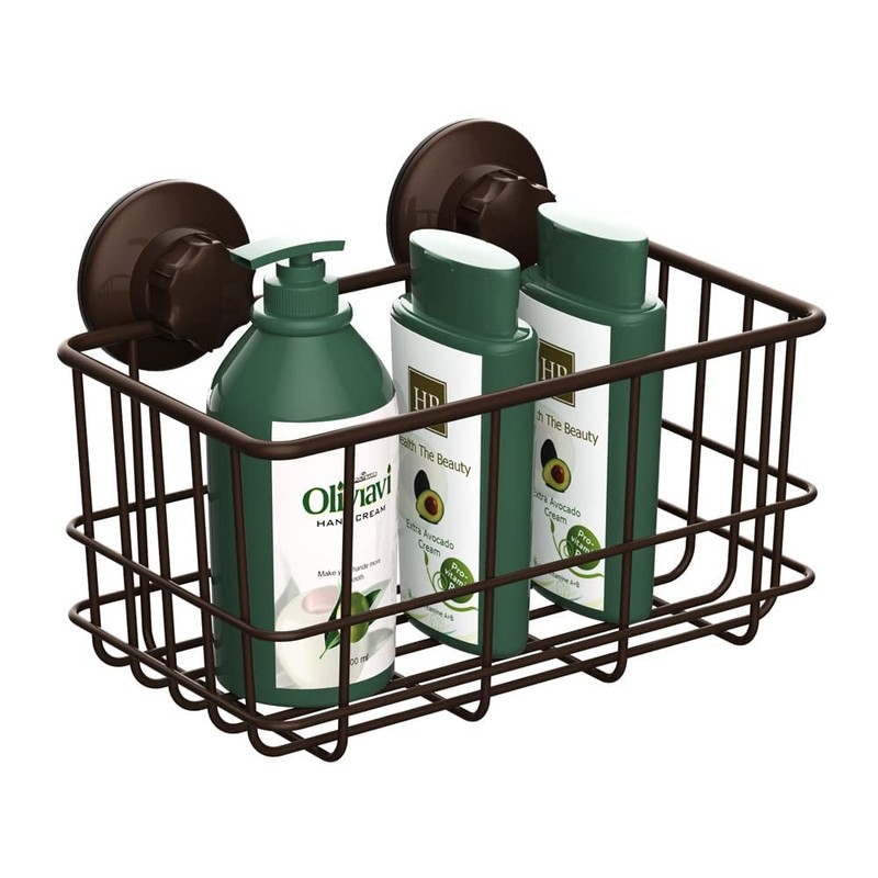 SANNO Suction Cup Shower Caddy Basket for Shampoo Combo Organizer