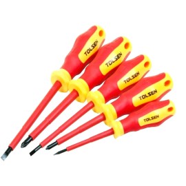 TOLSEN 5pc VDE 1000V ELECTRICIAN'S INSULATED SCREWDRIVER SET PHILLIPS #38012