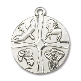 Bliss Sterling Silver Christian Life Medal Pendant Necklace 24"Chain with GiftBox