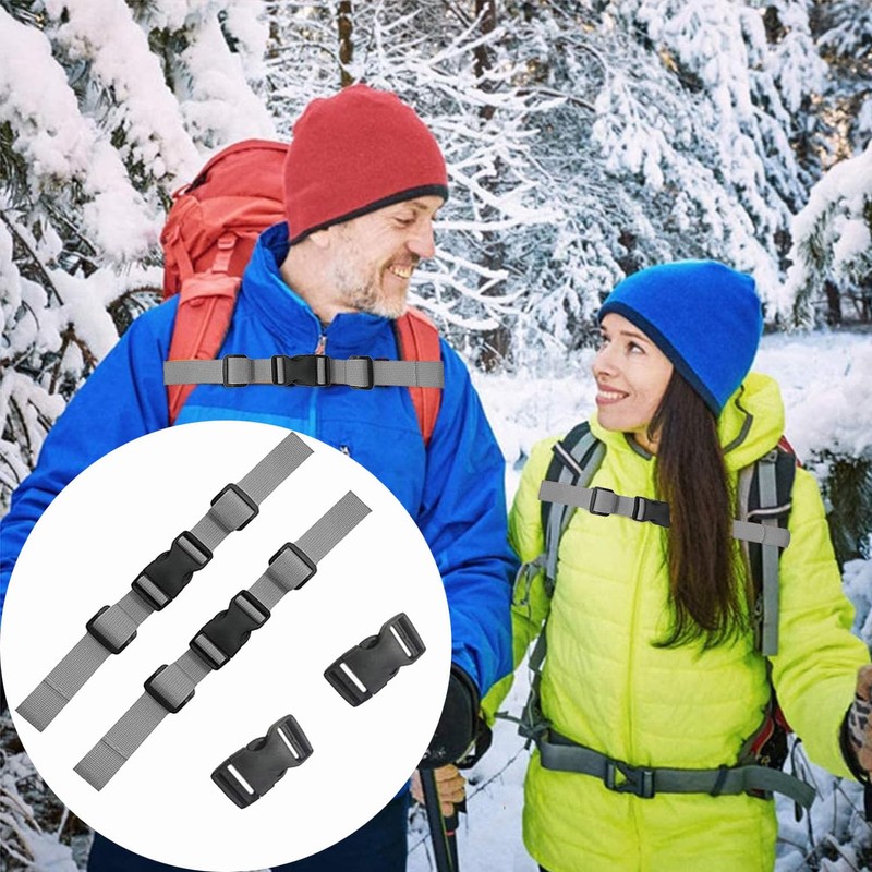 Bamyli 2 Pcs Backpack Chest Strap,Adjustable Backpack Sternum Strap Heavy