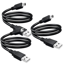 SaiTech IT 3 Pack USB 2.0 A to Mini 5 pin B Cable for External HDDS/Camera/Card Readers/MP3 Player-Black -35cm(1 feet)