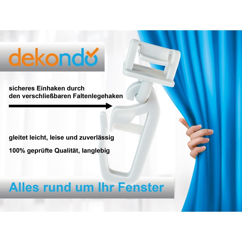 dekondo klick Fix Curtain Gliders for Curtains and Profile Rails