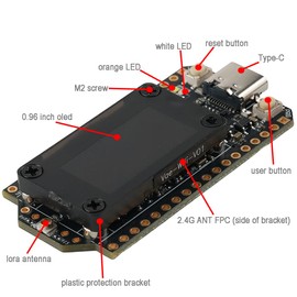 DIYmalls 915 MHz LoRa V4 Board + 915MHz 5dBi Antenna for Meshtastic Heltec