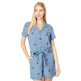 Toad&Co Camp Cove Short Sleeve Romper North Shore Polka Print LG