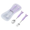 CNEISEJK Kawaii Kitty Print Portable Utensils with Case Cartoon Reusable