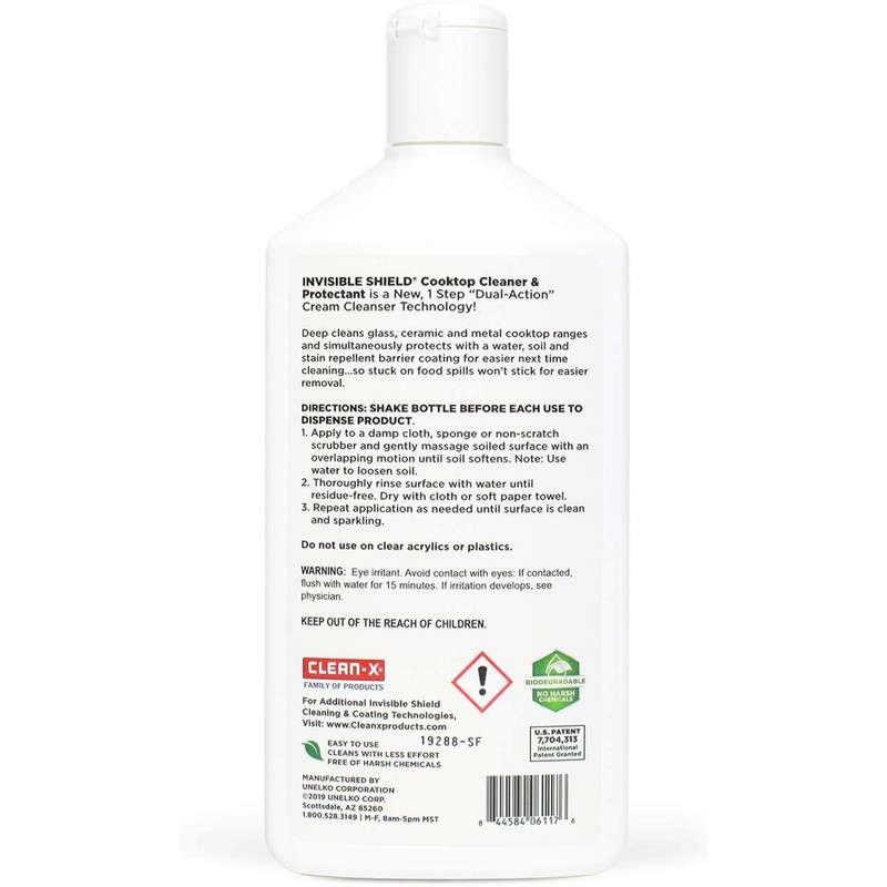 Unelko 61176 Invisible Shield Cooktop Cleaner and Protectant, Safe on