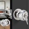 Gaurqiah Crystal Door Knobs with Lock and Keys, Interior Glass
