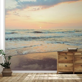 SIGNFORD Wall Mural Romantic Beach Removable Wallpaper Wall Sticker for Bedroom Living Room - 100x144 inches