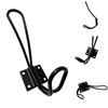 Beilala Coat Hooks Black, 5 Pack Rustic Metal Wire Wall