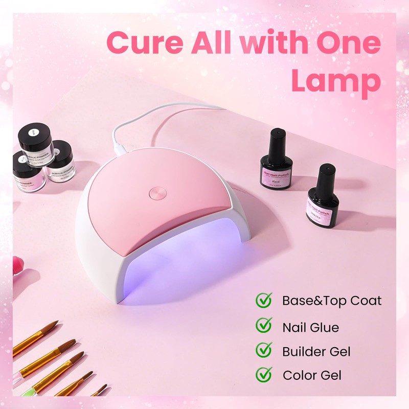 Nail Kit for Beginners, Acrylic Powder Liquid Set with Drill