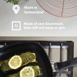 Swiss Diamond 7 Inch Frying Pan Nonstick Diamond Frying Pan, Aluminum Coated Skillet, Dishwasher Safe and Oven Safe Fry Pans with Ergonomic Handle, Grey