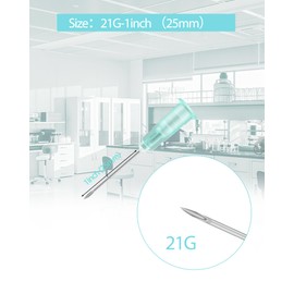 21 Gauge 1 Inch Needle for Lab Supplies, Industrial Tool for Measuring 100Pcs Individually Packed 25mm Accessories