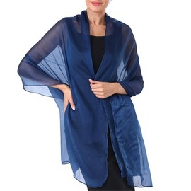 HeiBai Xiong Banquet Shawl Wraps for Women Vintage Boho Formal Prom Sheer Blue