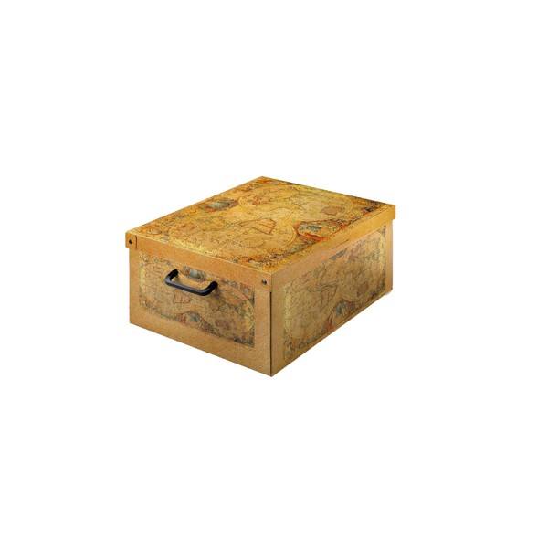 KANGURU BAULINO Decorative Storage Box with Handles and Lid, MARCO POLO'S YELLOW, SMALL