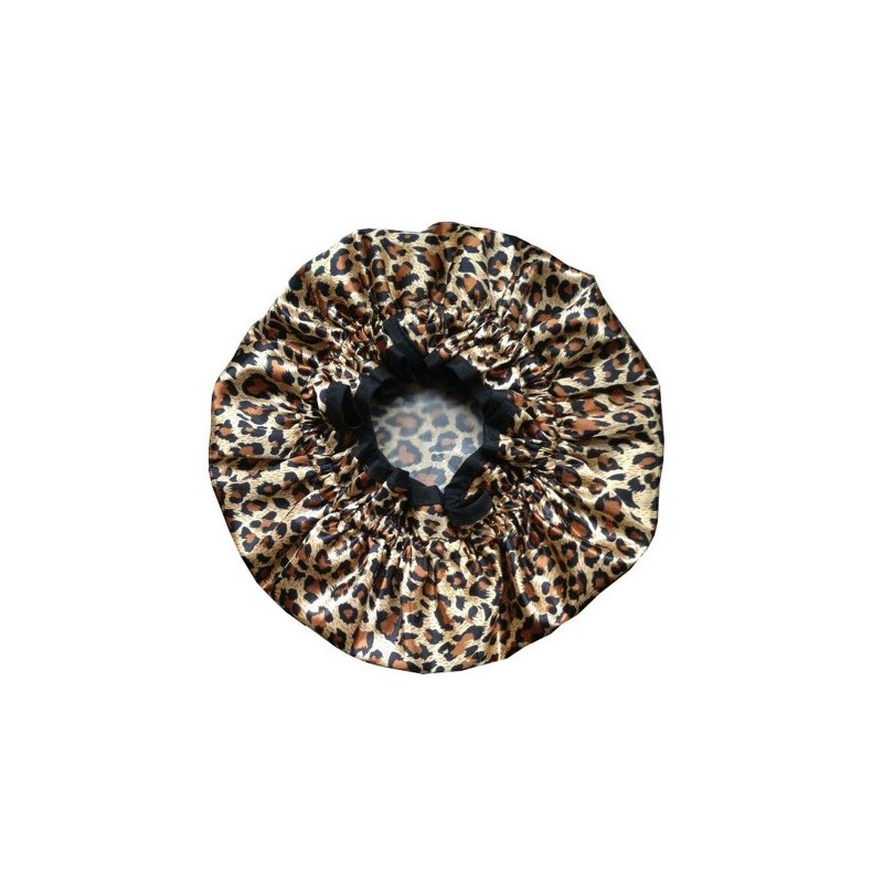 EleCharm Designer Reusable Shower Cap, Leopard Stylish Bath Cap Double