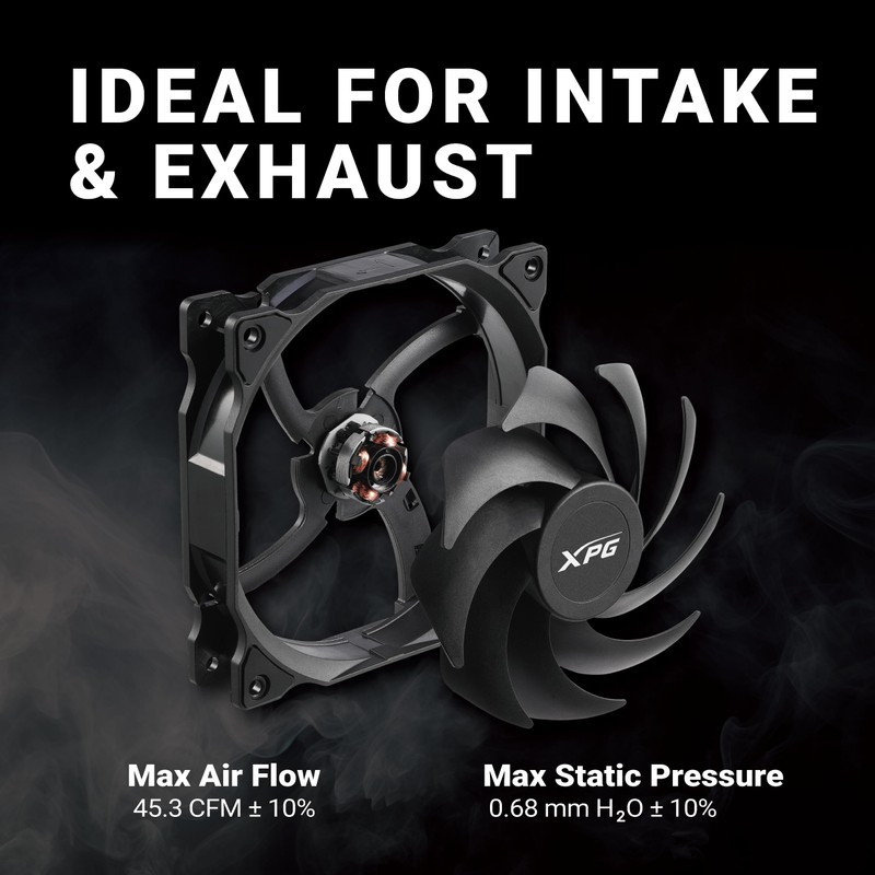 XPG VENTO120-BKCWW Ventilador para PC con Bajo Nivel de Ruido,