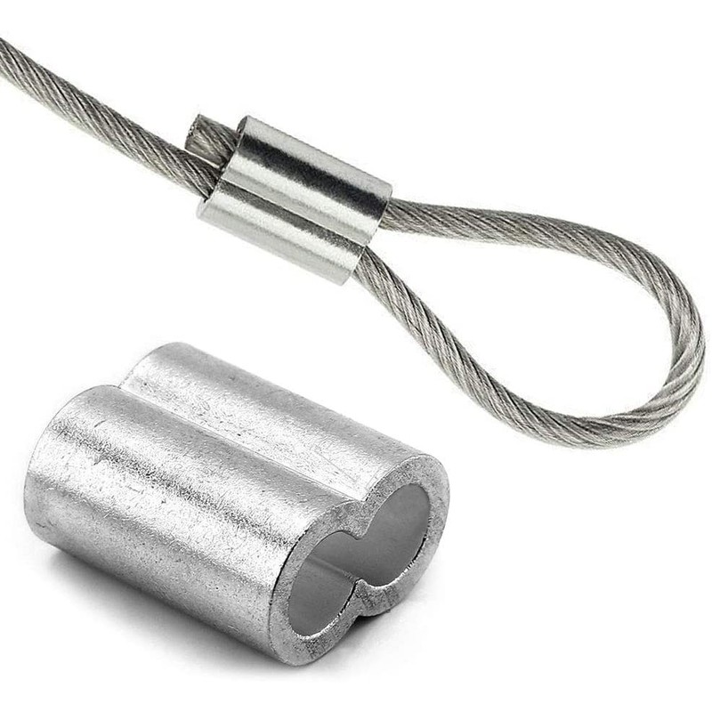20 rope clamps, 10 mm, crimp sleeves, press sleeves, choke
