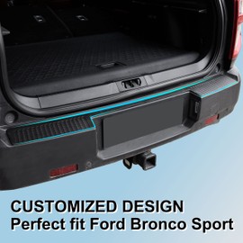 KEWISAUTO Rear Bumper Protector for Bronco Sport 2021-2024, TPE Trunk Back Bumper Guard Protector Tailgate Pad Mat for Ford Bronco Sport 2021 2022 2023 2024 Accessories