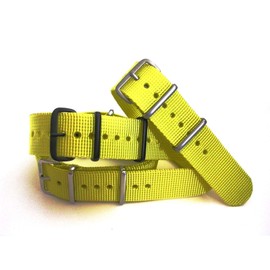 NATO Xtreme YELLOW Strap Heavy Ballistic G10 Nylon UTC Sport Dive Military Smart watch band USA Stock 20mm 22mm (Black PVD, 22mm)