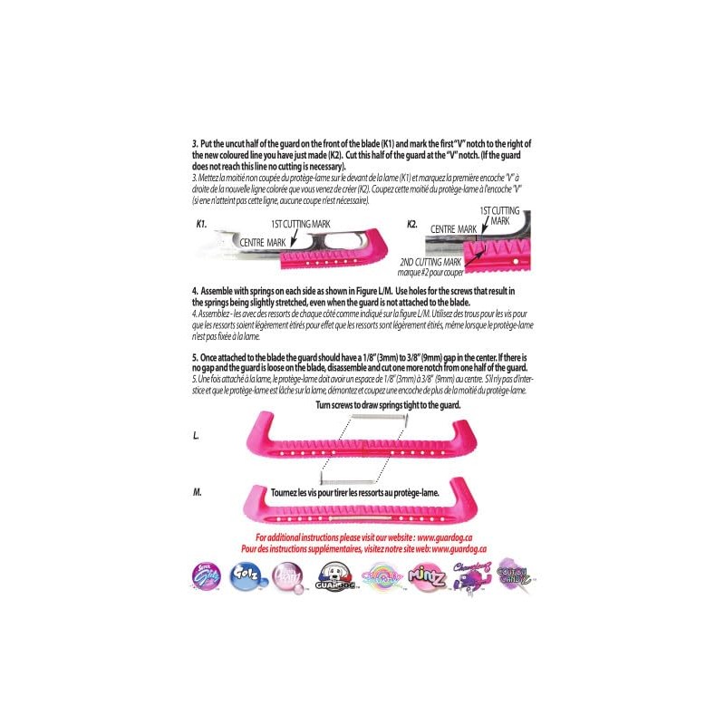 (Pearlz: Pink) - Guardog Top Notch Hard Adjustable Skate Guards