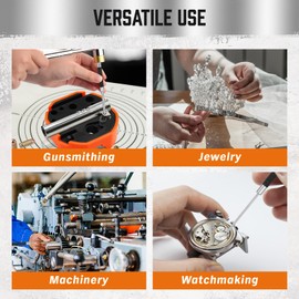 HORUSDY 5-Piece Roll Pin Punch Set, 8-Inch Carbon Steel Pin Punch Tool Kit (1/8" to 3/8") with Storage Pouch for Gunsmithing, Watch & Jewelry Repair