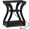 Segawe End Table with Charging Station Black End Table with