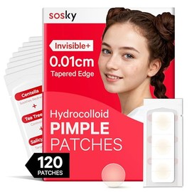 Sosky Pimple Patches for Face, Hydrocolloid Acne Patches, Zit Sticker for Face and Skin 120 Count 10mm